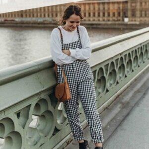 Mod Ref Gingham Overalls Size Medium